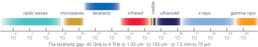 The EM Spectrum showing the THz region