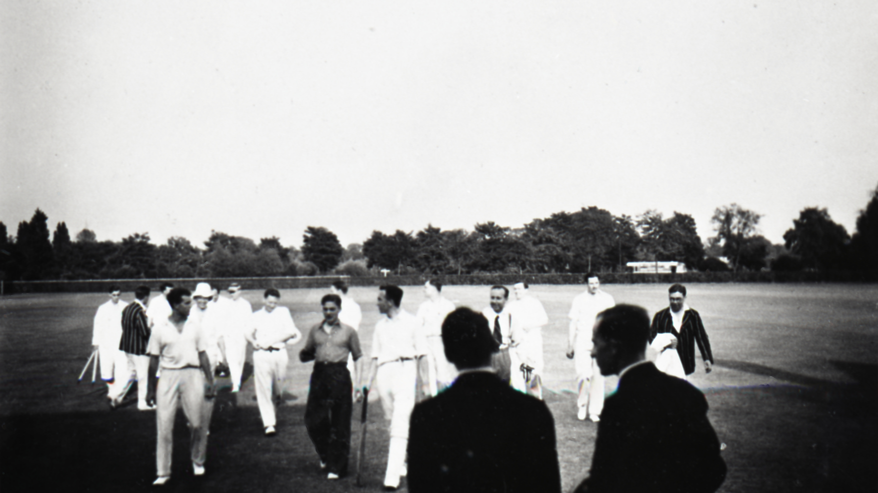 Figure 2 Team returning to the pavilion after the annual cricket match, 1939 Figure 2 Team returning to the pavilion after the annual cricket match, 1939
