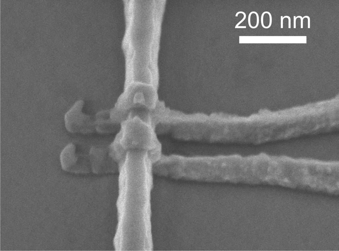 Quantum dot made from an etched silicon nanowire.