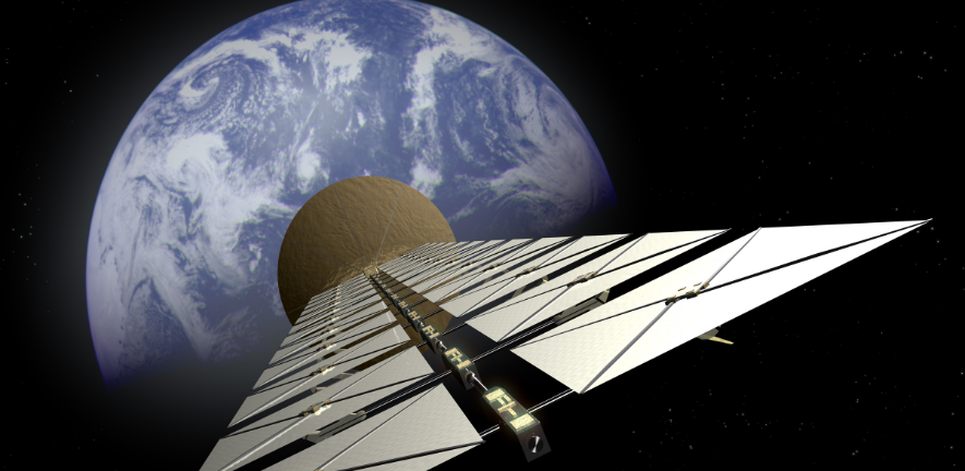Artist's impression of a solar power satelite. Credit European Space Agency